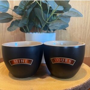 Bailey’s Irish Cream porcelain cups, yours/mine, good condition Set of (2) Two *